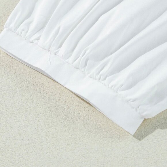 Boutique Quarter sleeve cotton | 3 knotted Bow Peplum top size M - Picture 4 of 6